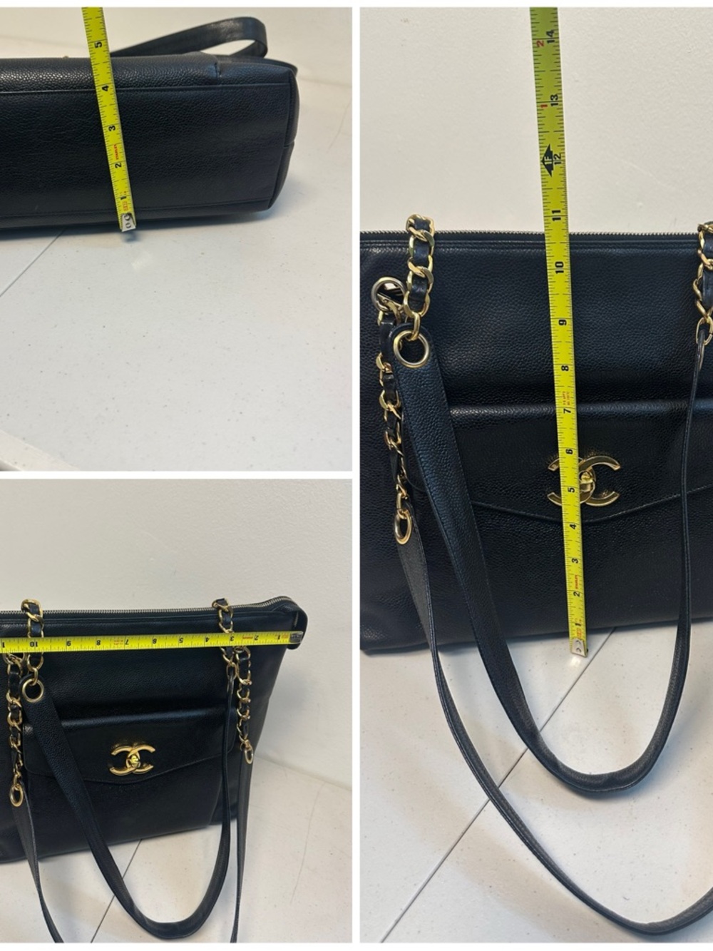 CHANEL Black Leather Shoulder Bag with Gold Hardware - Picture 12 of 17